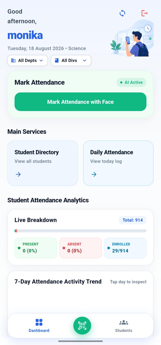 EduERP mobile app student directory